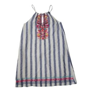 THML Floral Embroidered Striped Halter Midi Dress